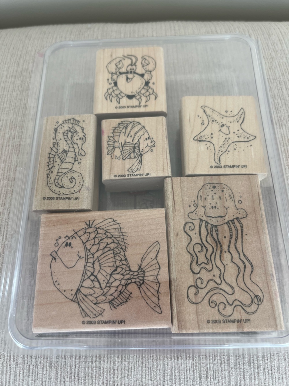 Unused! Stampin Up “Fishy Friends” 6pc stamp set